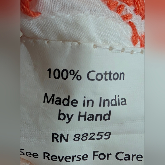 Subtle Luxury Boyfriend Shirt S/M White Cotton Embroidered Tunic Beach Boho - Picture 6 of 10